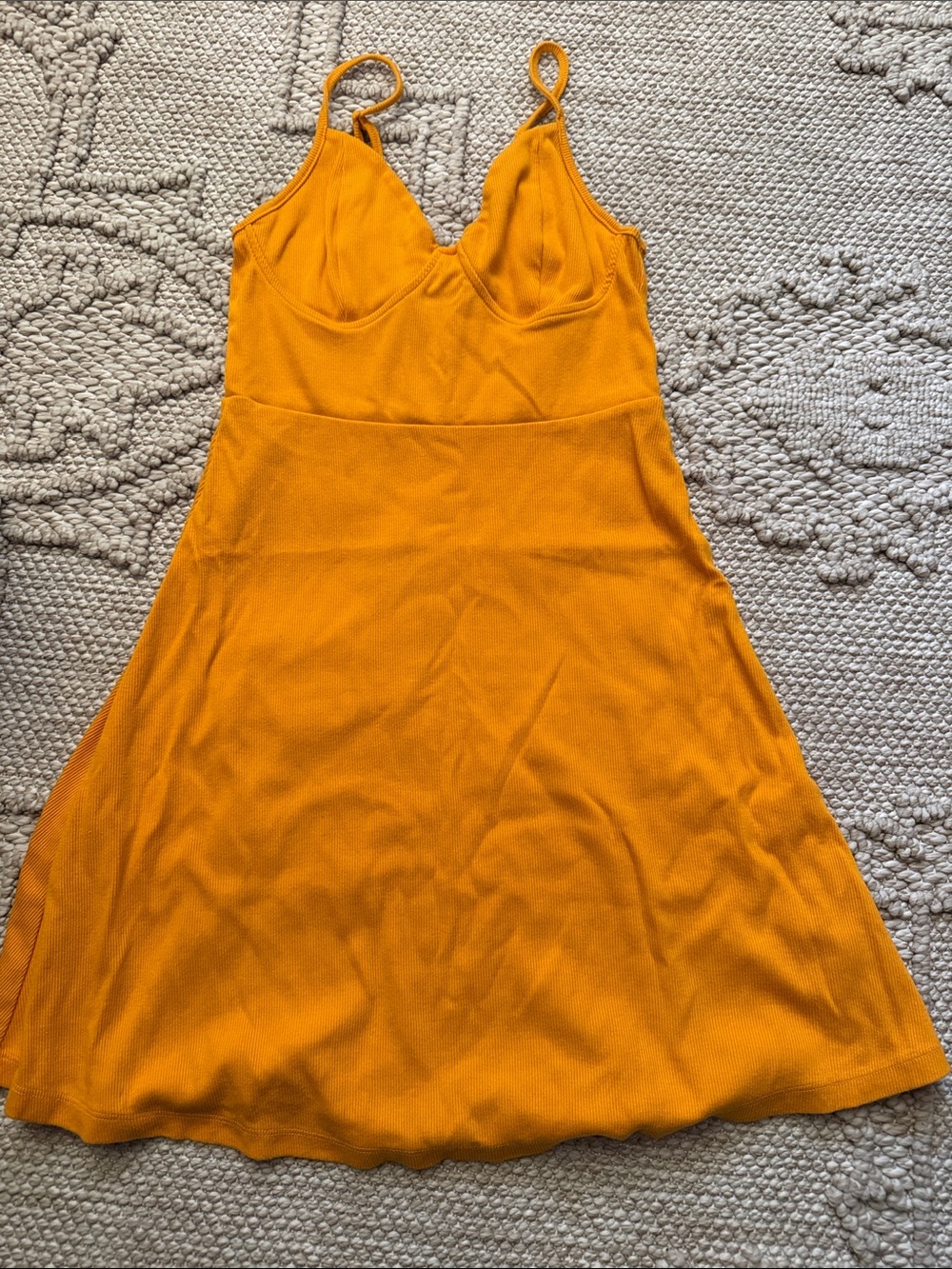 wild fable Spaghetti Strap A-Line Dress in Mustard Yellow